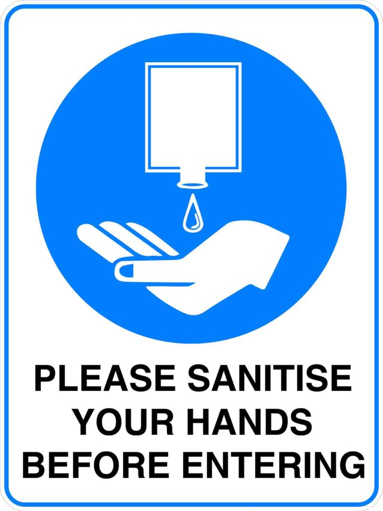 Mandatory Hands Please sanitise your hands before entering